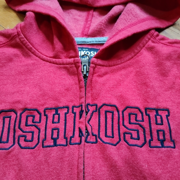 Kids Oshkosh red zip up hoodie sweatshirt size 12/12a - Picture 2 of 5